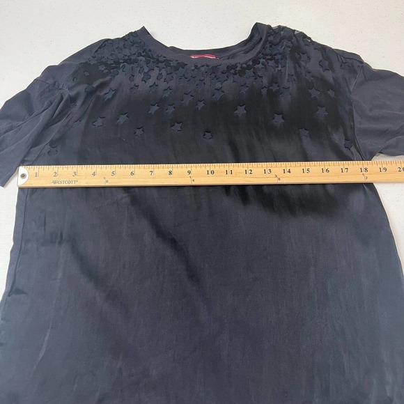 Comptoir Des Cotonniers Womens Star T-Shirt Size Small Black Short Sleeve Crew - Picture 8 of 10